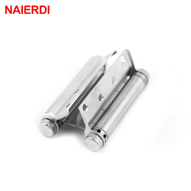 2PCS NAIERDI 3-5 Inch Double Action Spring Door Hinge Stainless Steel Rebound Hinges For Cafe Swing Western Furniture Hardware