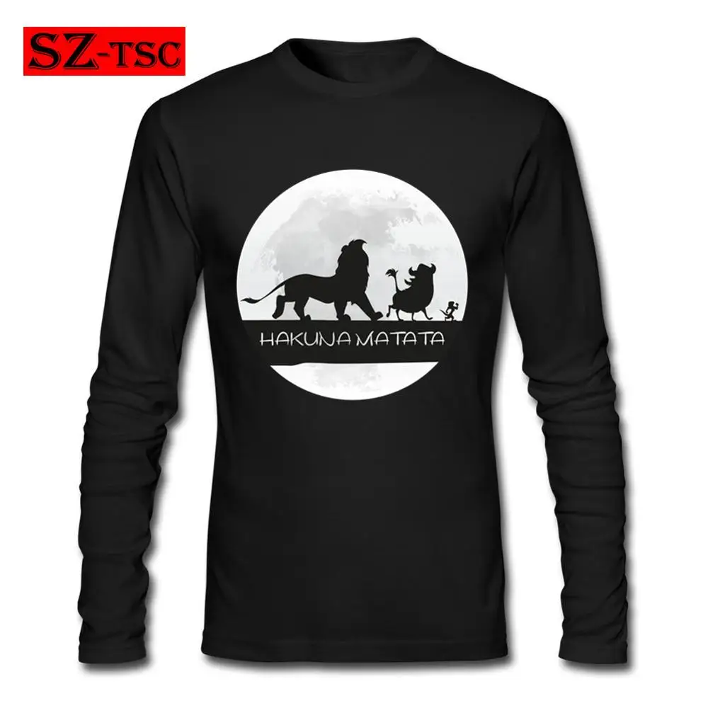 

Hakuna Matata It means no worries Lion King Vintage Cotton T-Shirt XS-2XL Long Sleeve Tops & Tees Fashion Casual Couple T Shirt