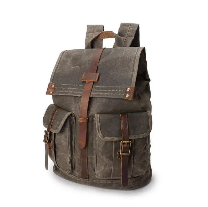 

08252317 yesetn bag vintage men large backpack double shoulder canvas bag
