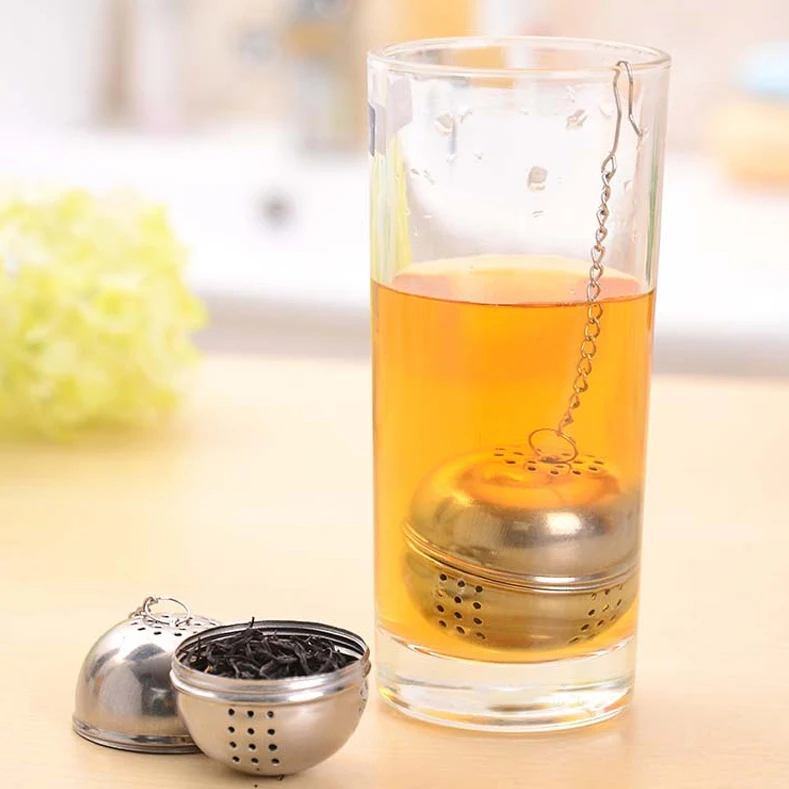 

1pc Stainless Steel Ball Tea Infuser Mesh Filter Strainer w/hook Loose Tea Leaf Spice Home Kitchen Accessories