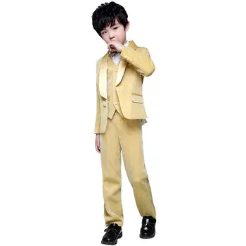 

New Kids Boys Suit For Piano Wedding Party Teenage Boys Blazer+Vest+Shirt+Pant 2/3/4 Pieces Baby Boy Suits Formal Clothes Y76