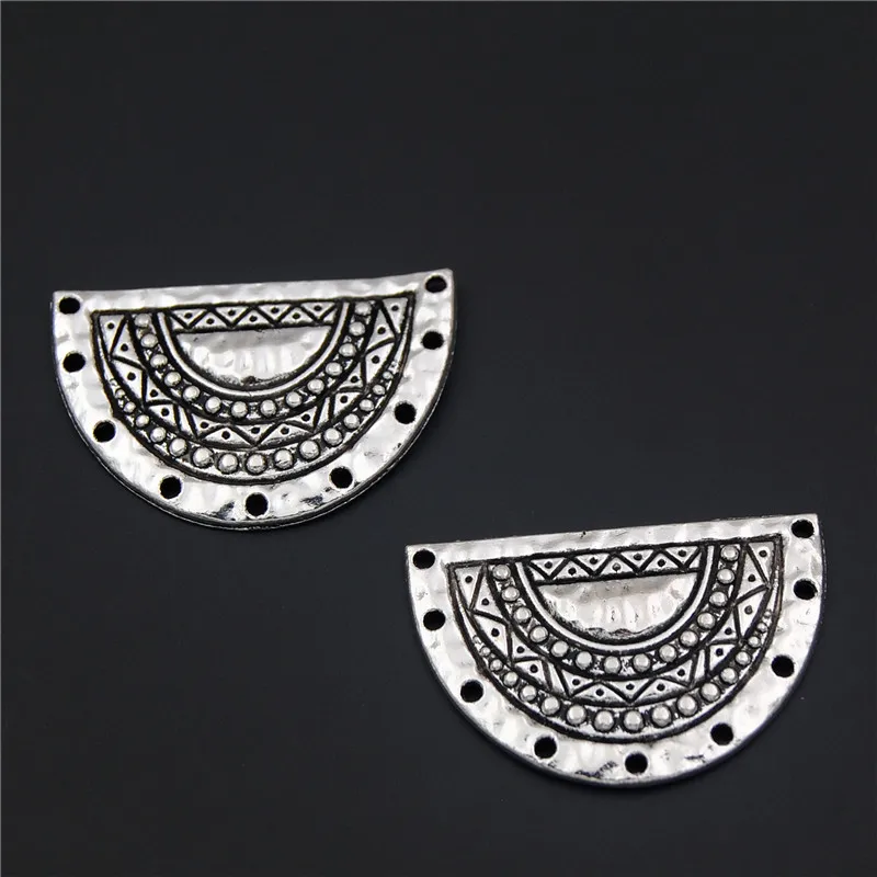 

15pcs Antique Silver Half Round Chandelier Charm Pendant DIY Necklace Jewellry Findings A2346