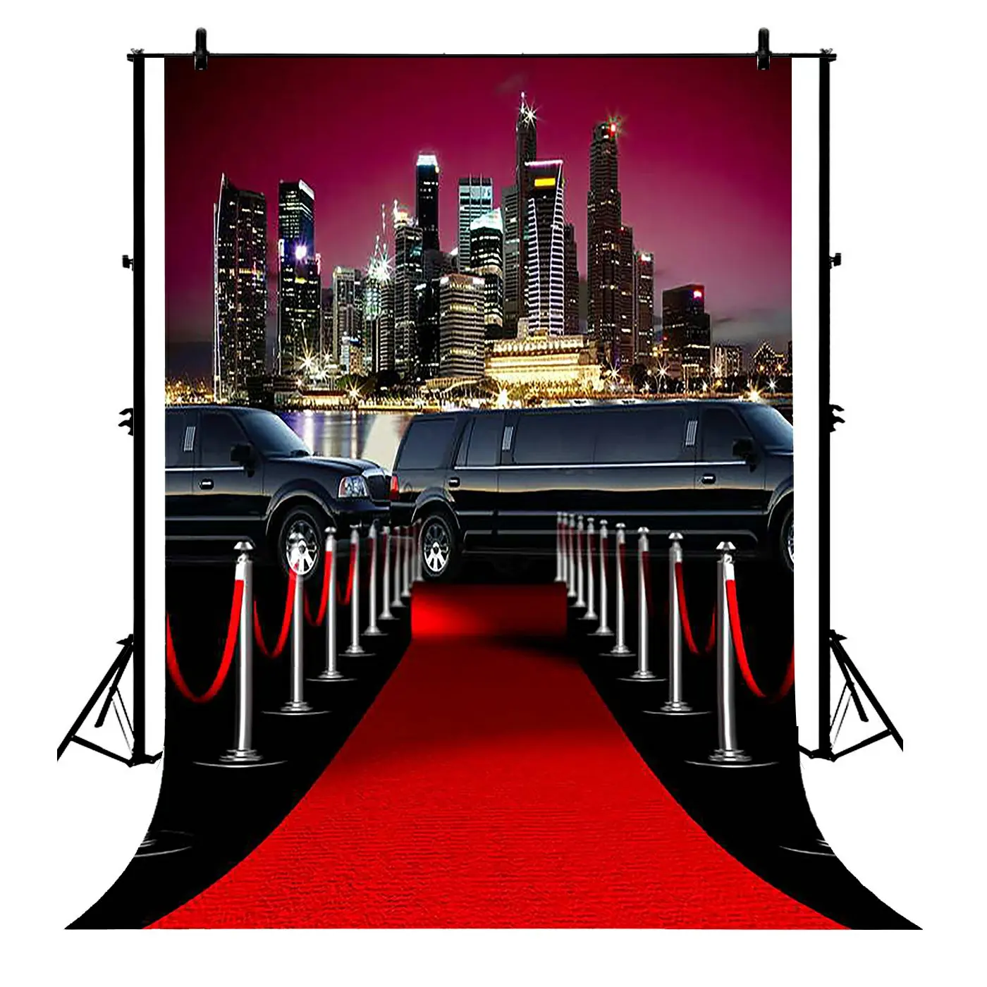 

5x7ft Hollywood Celebrity Red Carpet Car Party Wedding Polyester Photo Background Portrait Backdrop