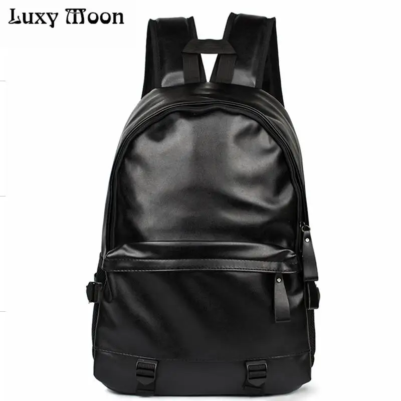 2016 New designer fashion black men s backpacks preppy style brown women high quality leather shoulder