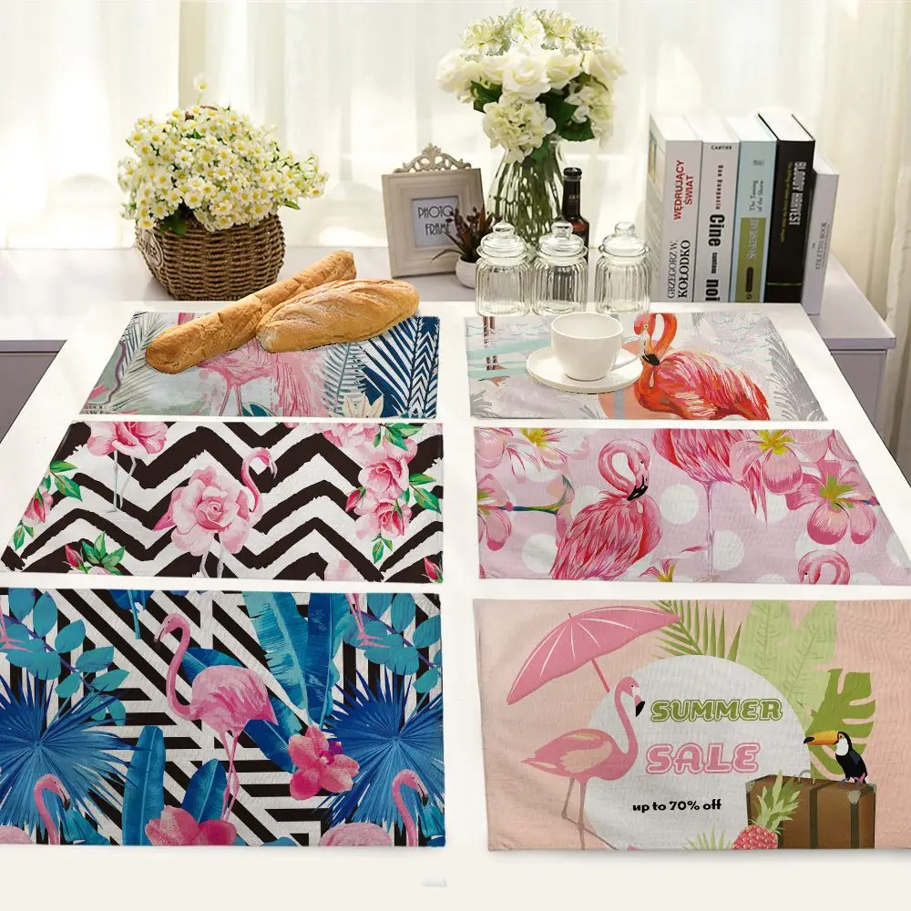 

Flamingos Cotton And Polyester Napkin Cloth Single Layer Jogo Americano Para Mesa Servetten Table Napkin