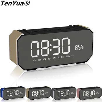 

TenYua DG100 Portable Alarm Clock Radio Clock LED Subwoofer Card Stereo Wireless Bluetooth Speaker for samsung iphone