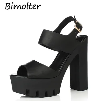 

Bimolter Hot Selling 2018 New Summer Fashion High Platform Sandals Women Casual Ladies Shoes Black White Size 35-40 LSSB012