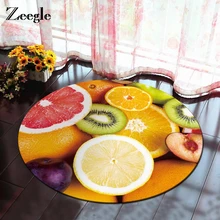 Zeegle круглый дверной коврик нескользящий пол коврик Детский ковры для комнаты фруктовый узор дверной коврик для ванной коврик диван рядом с ковриком