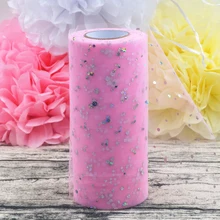 Glitter Sequin Tulle Roll Spool party decoration 25 yards 15cm Tutu Wedding Decoration Polyester Fiber DIY baby shower organza