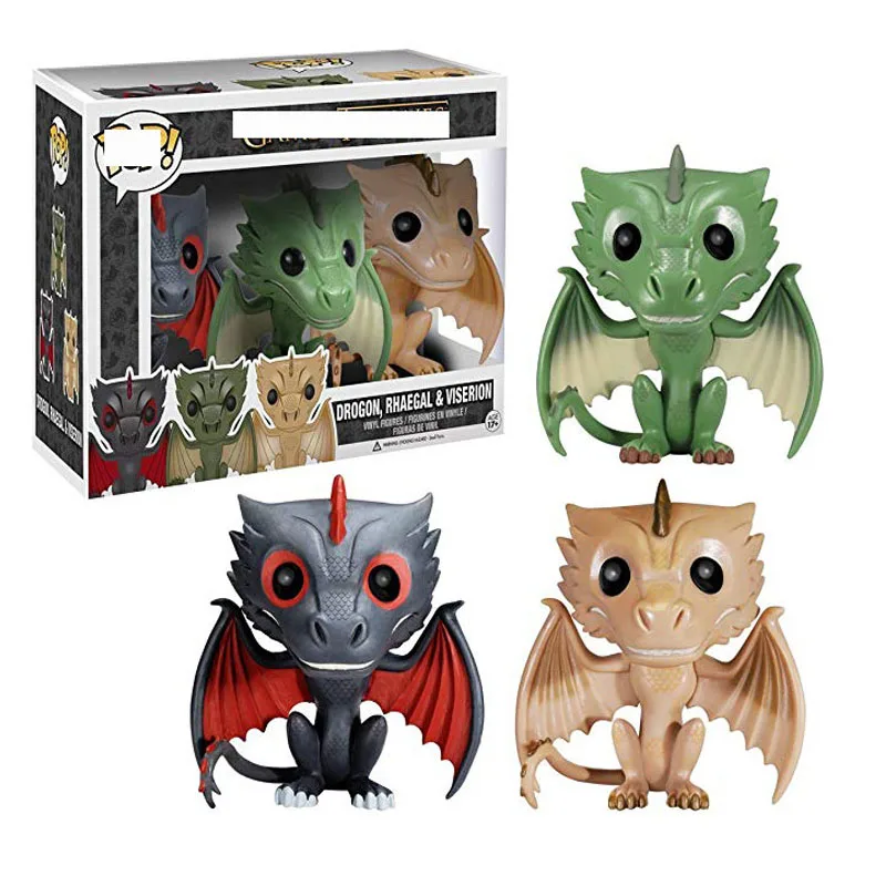 FUNKO POP 3 шт./компл. Песнь Льда и Огня Игра престолов Drogon, Rhaegal Viserion фигурку игрушечные лошадки для детский подарок