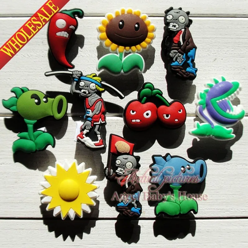 

Novelty 20pcs popular game Plants VS zombies shoe charms/Decorations/accessoriess Fit for wristbands Croc JIBZ kids party favors