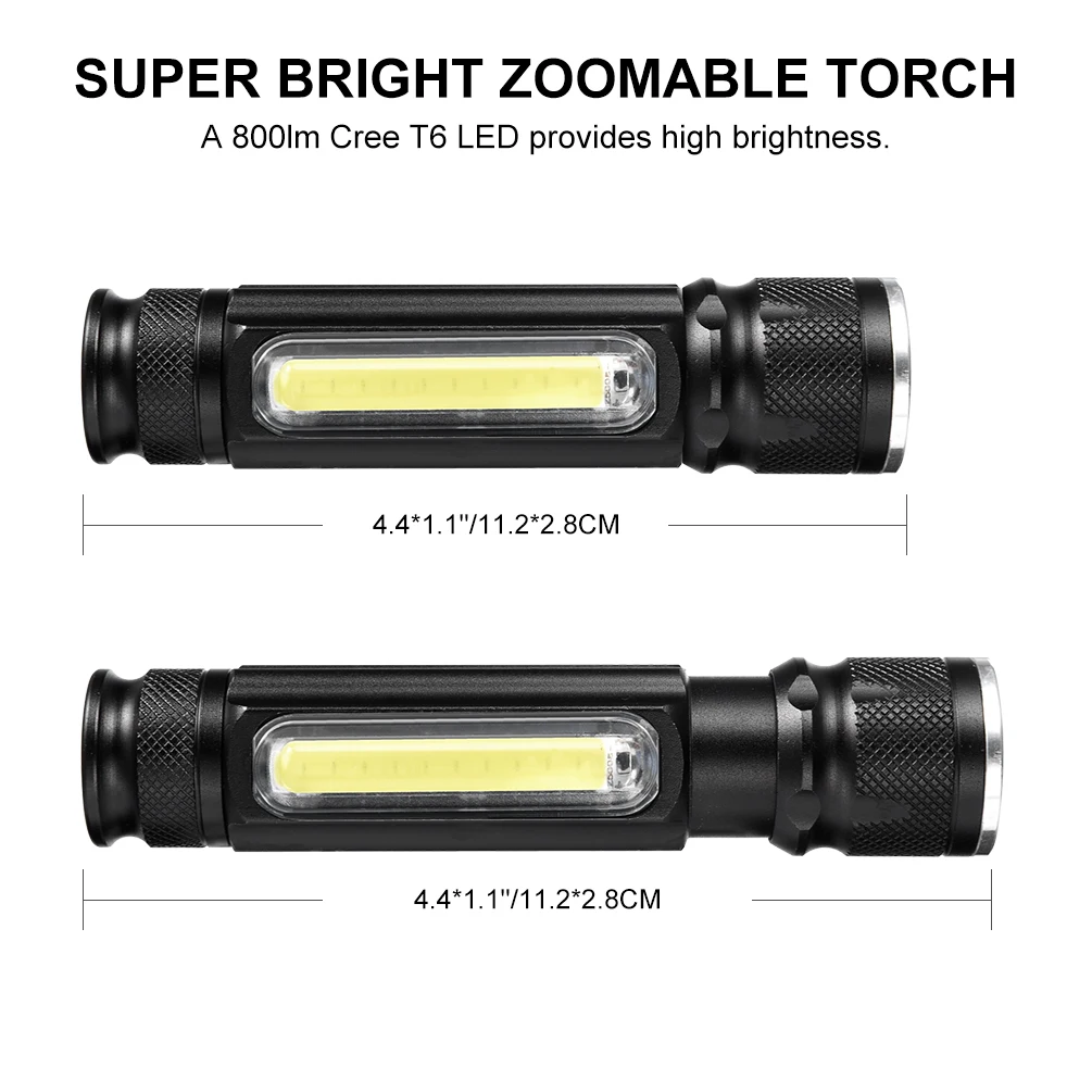 Upgrade Led High Powerful Flashlight IP65 Cree XML-T6 Zoomable Torch lanterna Tactical Light USB Bicycle lantern zaklamp Lamp