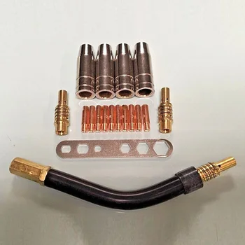 

1 Set MIG Welding Torch Spare Kit Shrouds Nozzle Tips Springs Tool Parts Set New