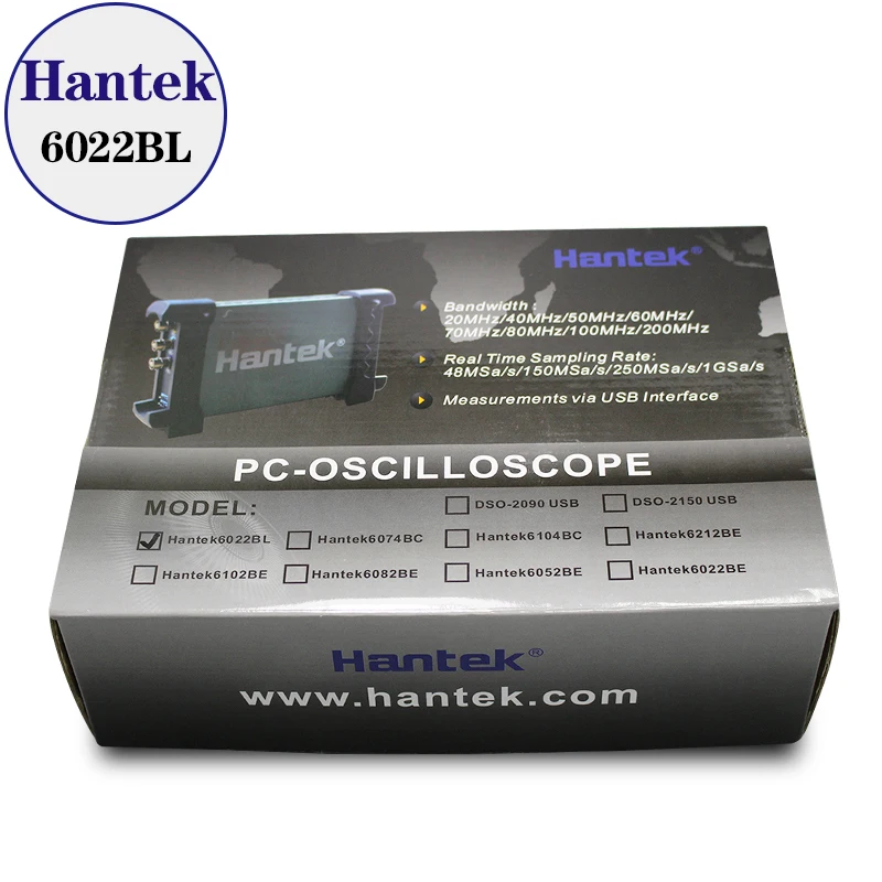 USB осциллограф Hantek 6022BL 2 цифровых канала пропускная способность 20 МГц частота