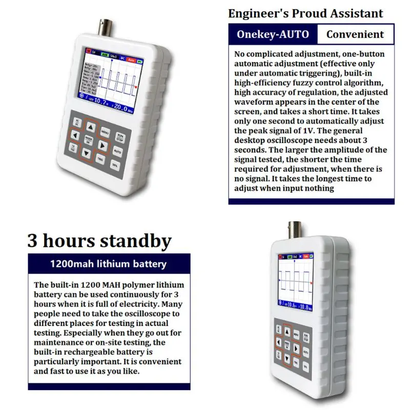 

DSO FNIRSI PRO Handheld Mini Portable Digital Oscilloscope 5M Bandwidth 20MSps Sampling Rate