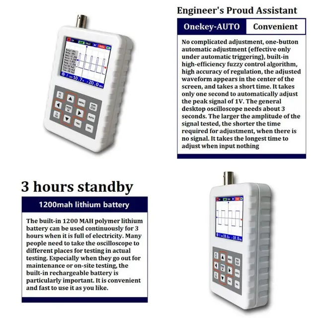 Special Price DSO FNIRSI PRO Handheld Mini Portable Digital Oscilloscope 5M Bandwidth 20MSps Sampling Rate