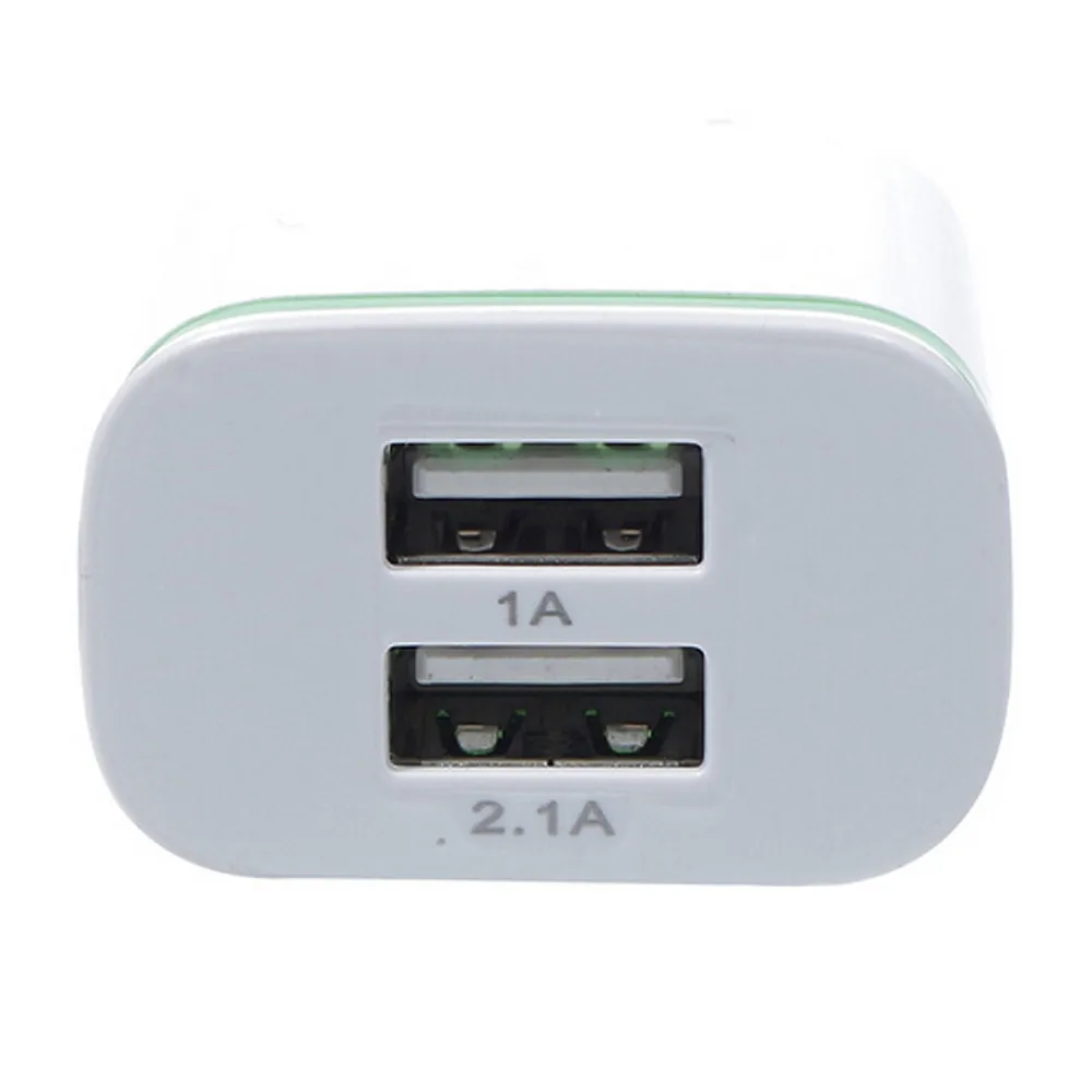 2.0A/1.0A настенное зарядное устройство мини сдвоенный USB светодиодный свет Быстрый адаптер для зарядки мобильного телефона Быстрая зарядка@ 20