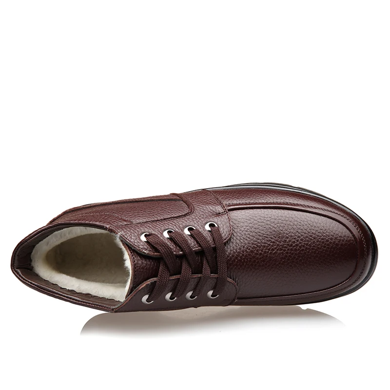 Lp148 Sapatos Couro À Quente Confortável Homens Botas Prova black Pelúcia Inverno Brown Água De D' Genuíno Quentes E Dos Neve qqT1S