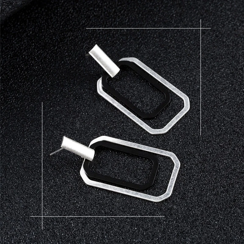 

Vintage Geometric Metal Earrings for Women Square Color Contrast Drop Dangle Earrings 2019 Fashion Jewelry Accessories Gift