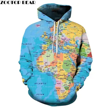 

Colorful Map 3D Printed Men Pullover Sweatshirt Pullover Hoodie Casual Streetwear Sweatshirt Fashion Men Hoodie ZOOTOP BEAR