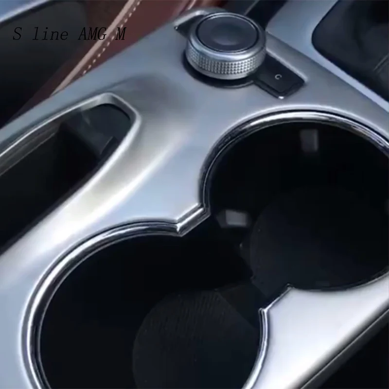 Car Styling Gear Shift Strip decorative Water cup panel cover Stickers trim For Mercedes Benz GLK X