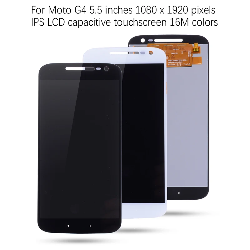 Дисплей для Motorola Moto G4 LCD в сборе с тачскрином на рамке черный белый