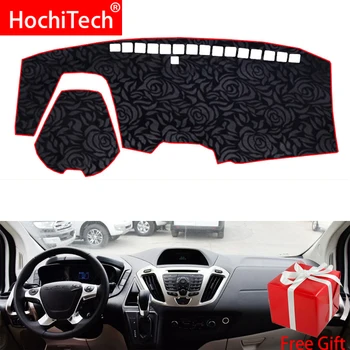 

Rose Pattern Non-slip Dashmat Dash Mat Dashboard Cover Pad Carpet Car Sticker for Ford Tourneo Custom 2016 2017 Car Styling