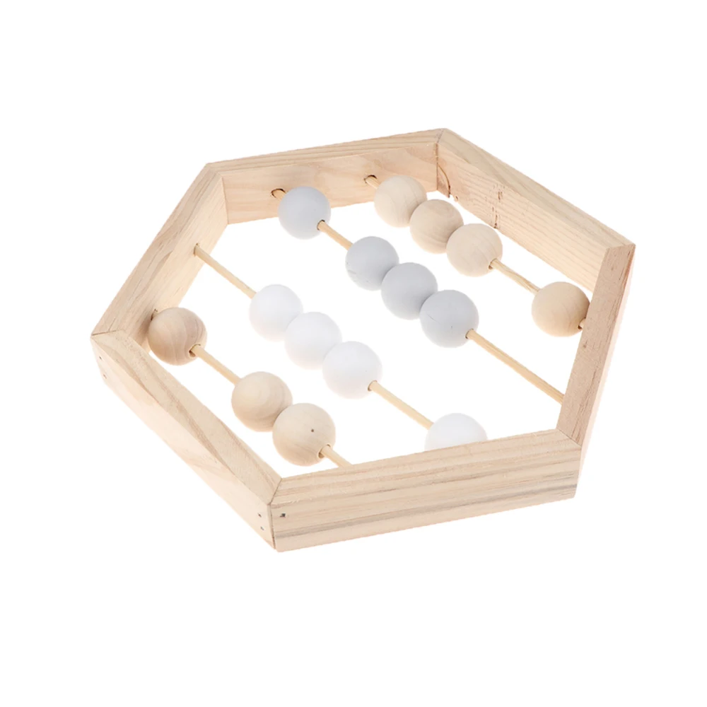 Early Educational Learning Puzzle Toy Numbers Counting Calculating Beads Math Wooden Beads Toy 22.7*2.8*20cm