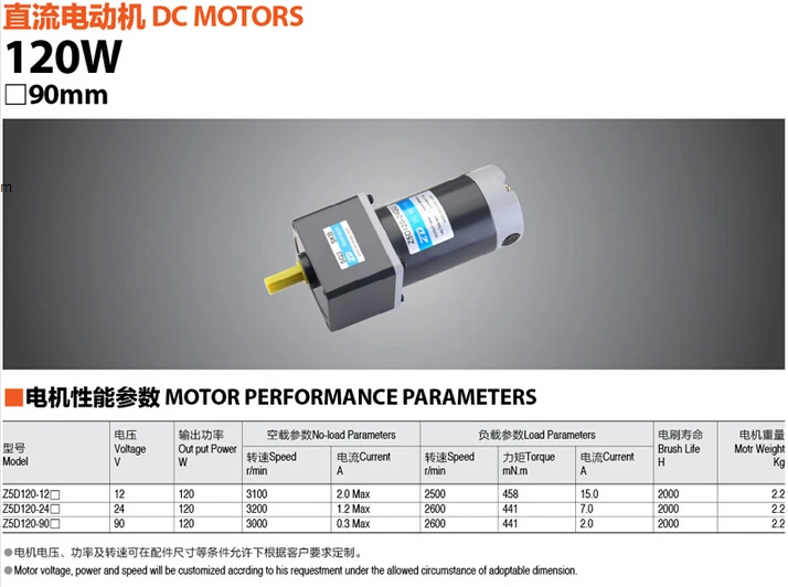 120 Вт двигатель 90 в 3000 об/мин и коэффициент уменьшения 15: 1 на выходе 200 об/мин и сила 4,82 нм размер фланца 90x90 мм