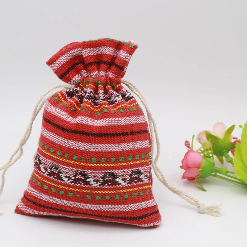 

Jewelry Pouches Strings Cotton Bags 50pcs/lot Drawstrings Red Strings Bags 10x14cm for Necklace Bracelet Jewelry Packing Pouches
