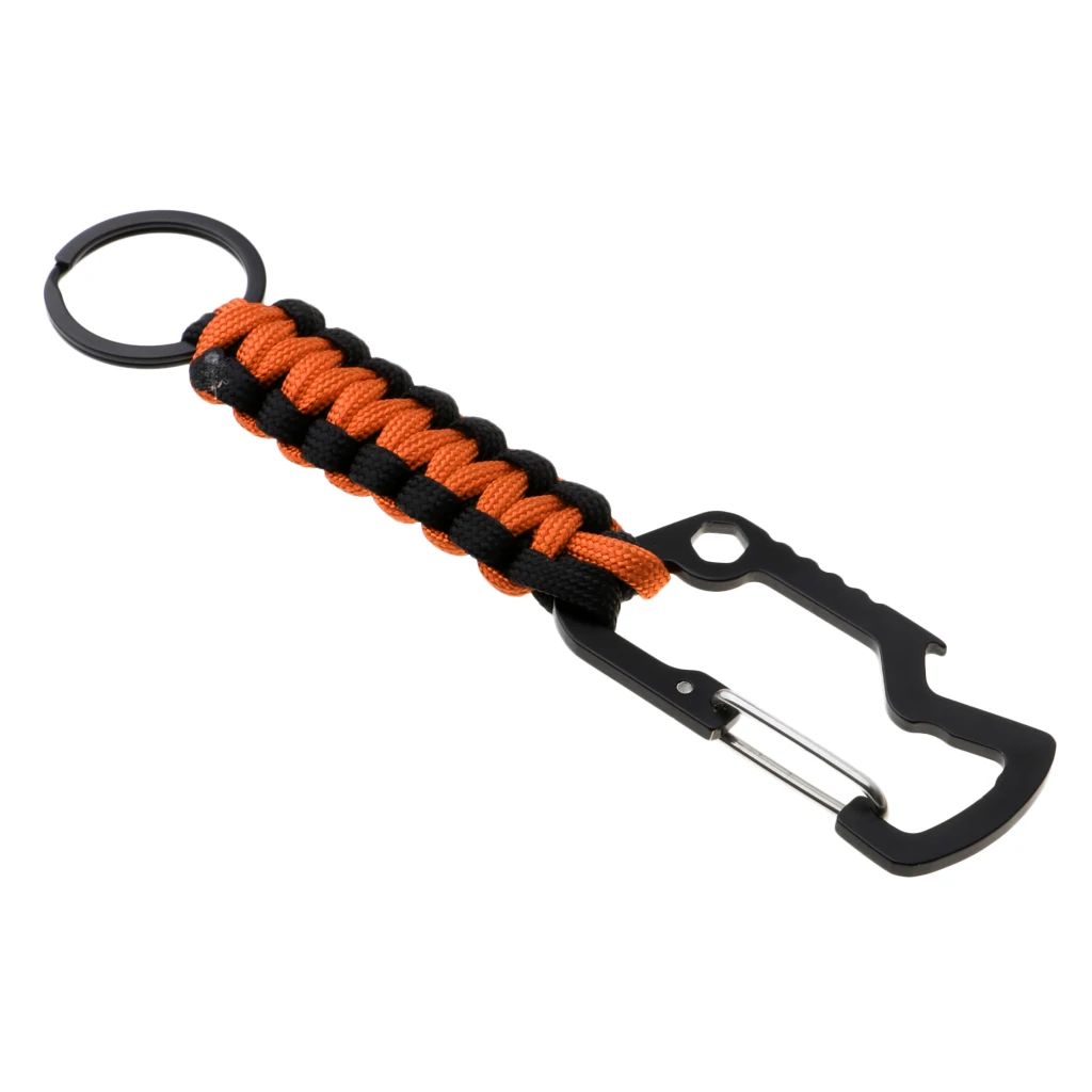  Molle Paracord Keychain Carabiner Hook Braided Lanyard Utility Kit  Molle Key Ring Holder Belt Clip Buckle Carabiner