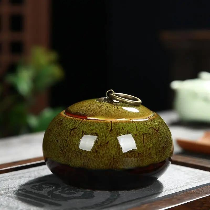 Винтажные Керамические коробки для хранения чая в китайском стиле, контейнер для чайных листьев, керамический Органайзер, домашний Чайный домик, столовая чайная банка - Цвет: 3