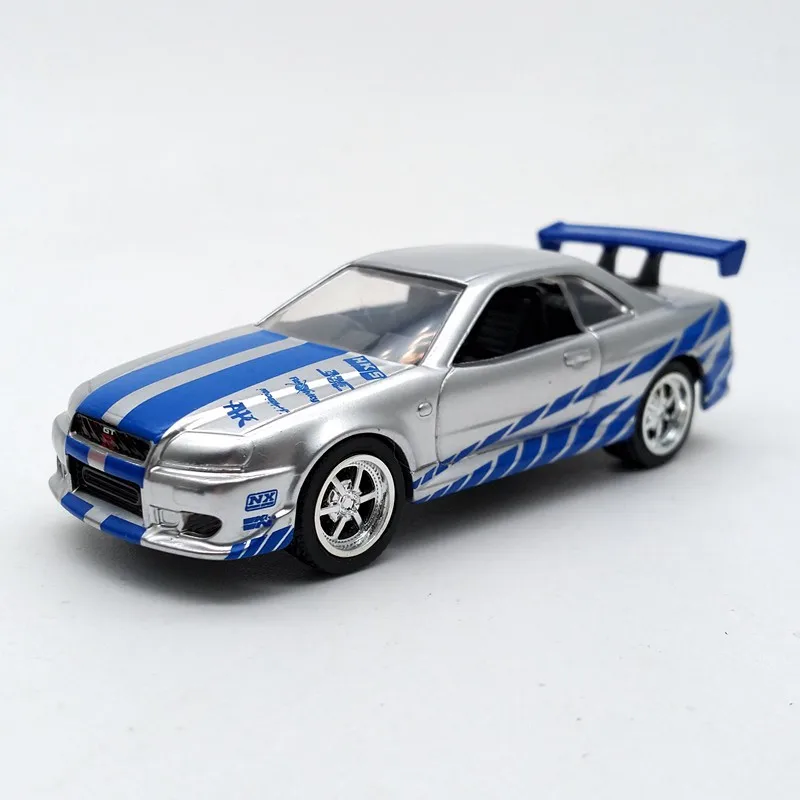 Игрушечный автомобиль Ja da 1:64 Брайан Skyline GTR R34 игрушечный из сплава игрушки для