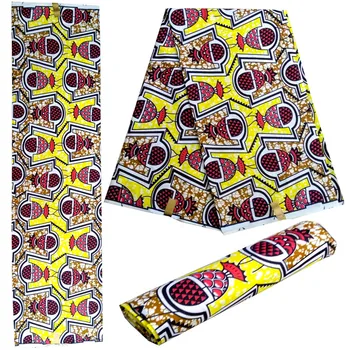 

Ankara African Printed Fabric For Dress,Guaranteed Real Java Wax Print 6Yard,Dutch Java Wax Kente Fabrics 100% Polyester!DF-4225