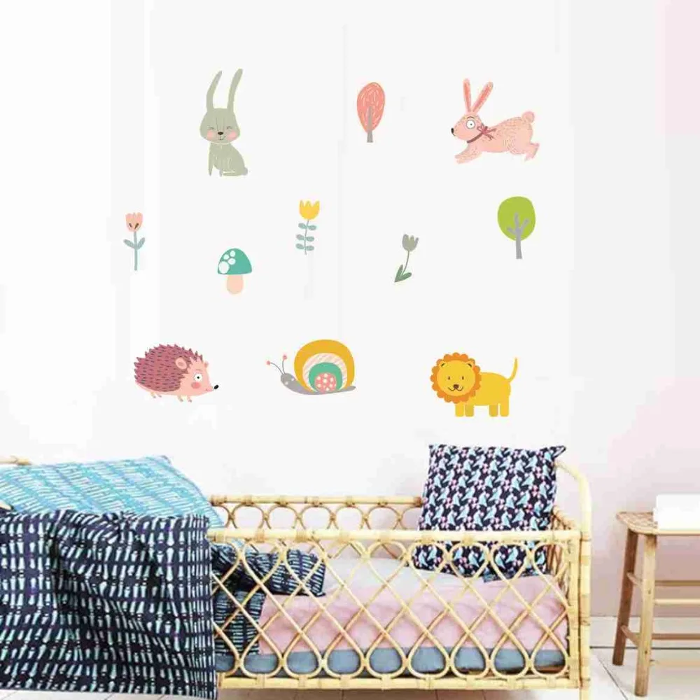 Cute Animal DIY Cartoon Wall Sticker Monkey panda giraffe sticker on the wall For Kids nursery Room Living Room Wall Decals (2)