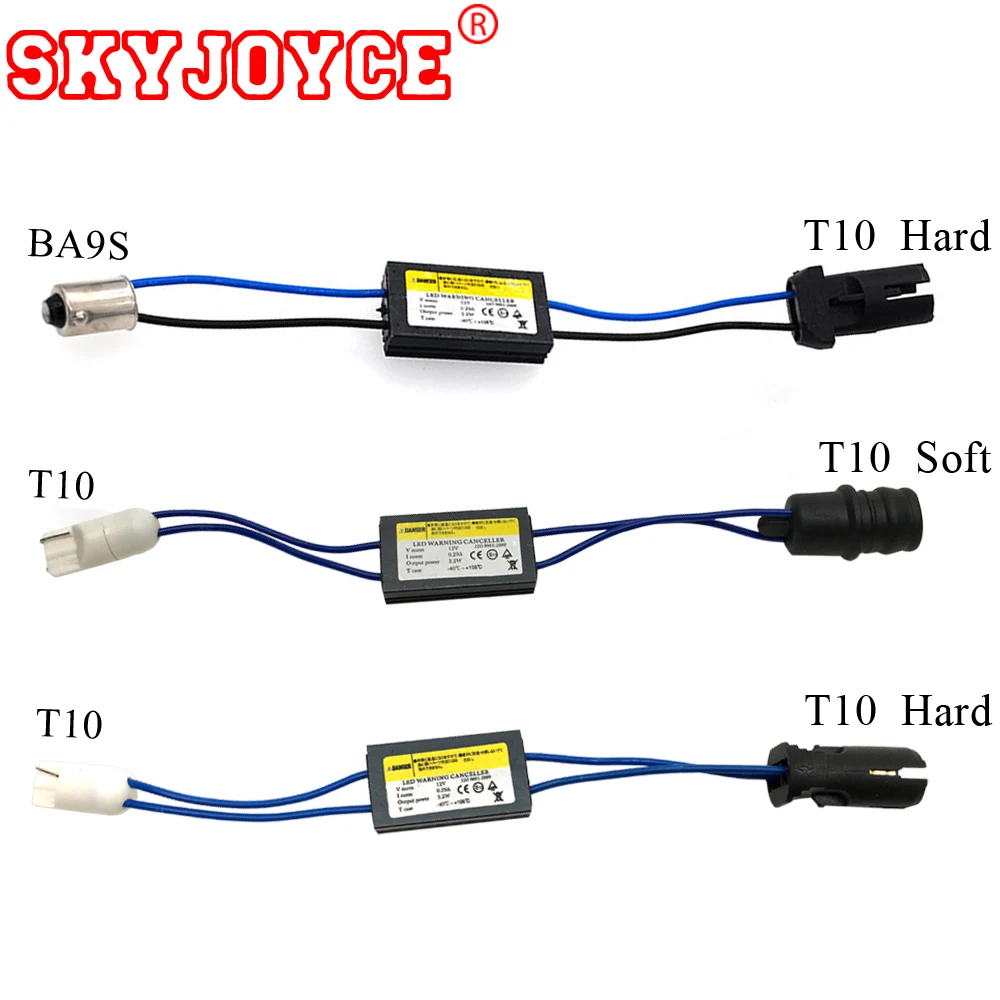

SKYJOYCE 10-100 PCS LED LOAD Resistor T10 BA9S led canbus decoder W5W Canbus LED Error Warning Canceller BA9S to T10 Hard Soft
