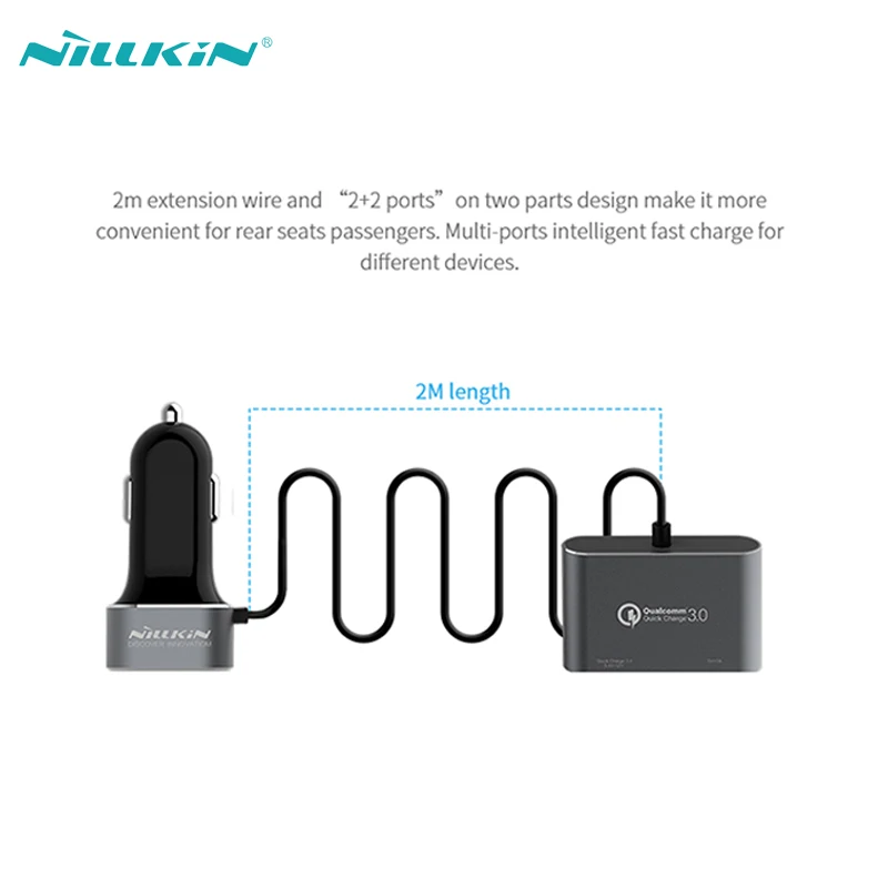 Устройство для быстрой зарядки Nillkin 4 порта два внешних разъема Micro USB Type C 3 0