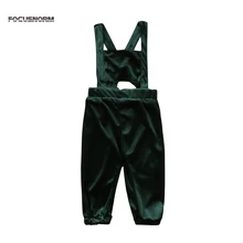 Стиль для маленьких детей комбинезоны для девочек сплошной цвет спинки летняя одежда мягкий ремешок бархат Брюки для девочек без рукавов комбинезоны для девочек