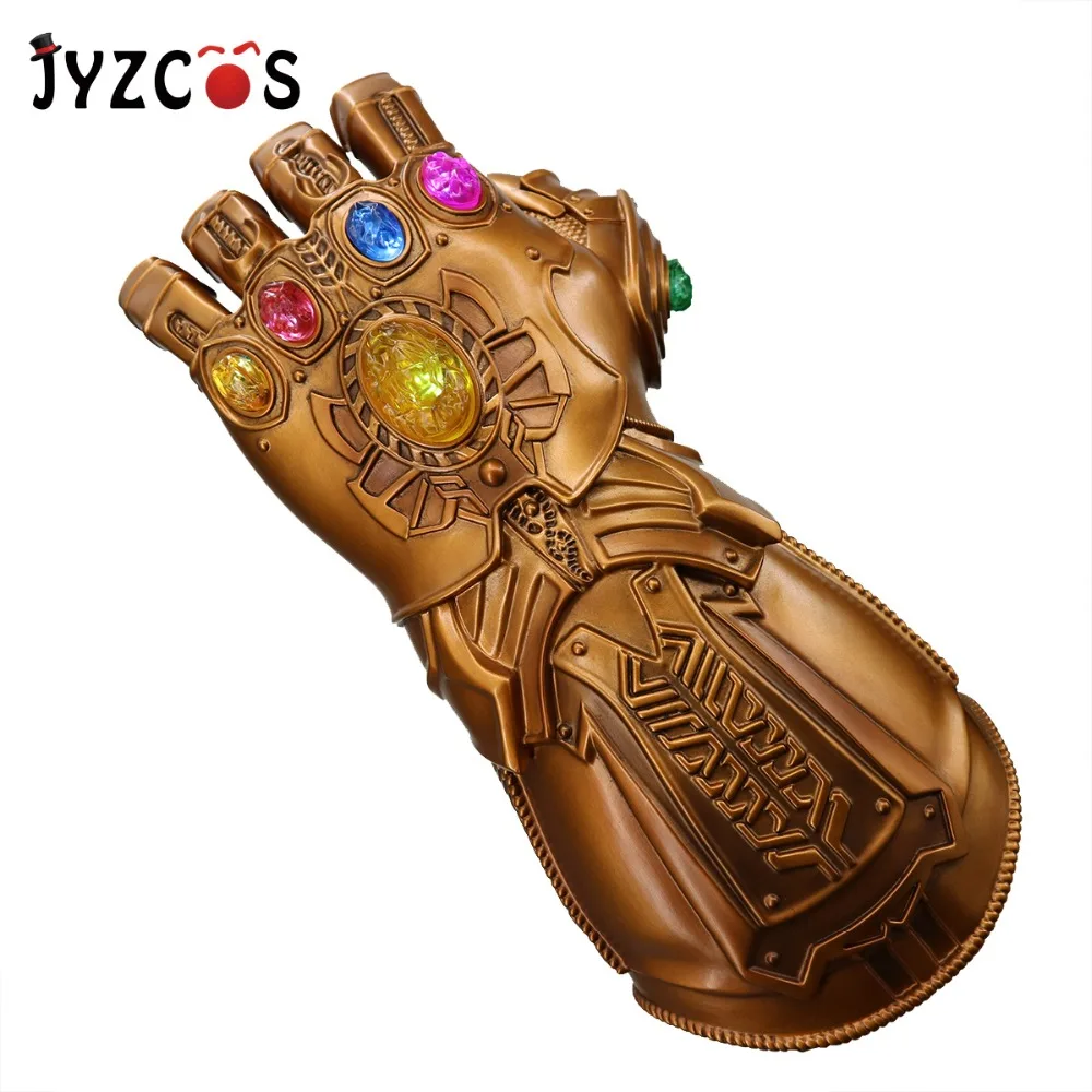 

JYZCOS LED Light Thanos Infinity Gauntlet The Avengers 4:ENDGAME Cosplay Superhero Thanos PVC Glove Halloween Party Props