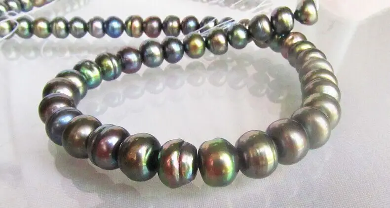 

18"11-12MM NATURAL SOUTH SEABLACK PEACOCK PEARL NECKLACE