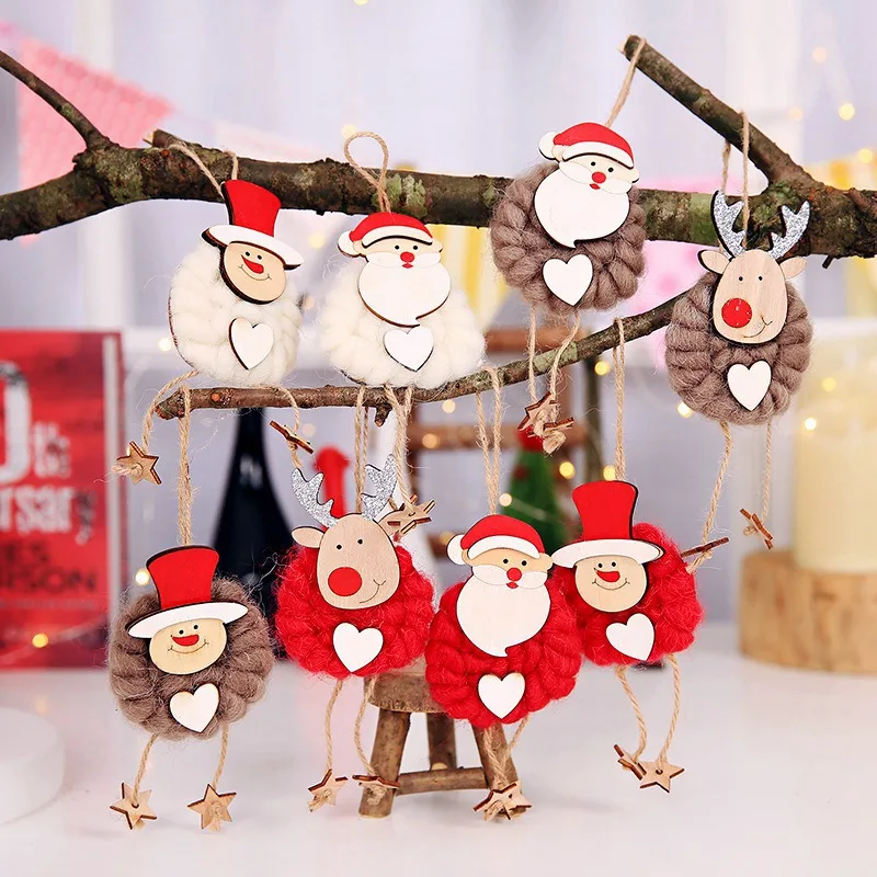 Christmas Felt Pendant Xmas Tree Decorations Small Drop Ornaments Santa Claus Snowman Elk Pendants Supplies 3pcs/set | Дом и сад