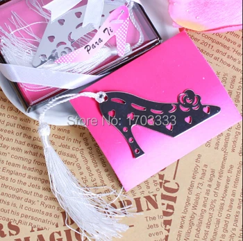 

200pcs/lot High Heel Shoe Bookmark Wedding Bridal Shower Favors DHL Fedex Free Shipping