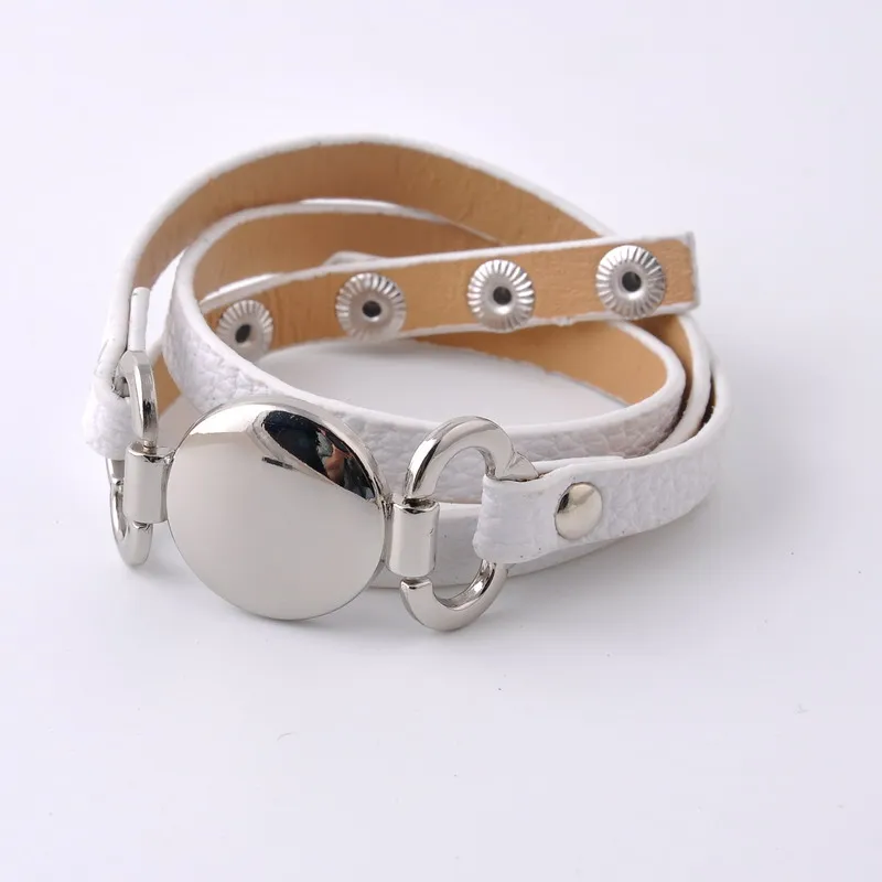 Rainbery 2018 New Style Monogram Leather Bracelet Hottest Rainbery 2018 New Style Monogram Leather Bracelet Hottest Trendy With Blank Disc 3 Layer Wrap In Cuff Bracelets From Jewelry