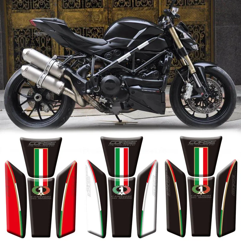 

Motorcycle 3D Fuel Tank Pad Protective Stickers Decals For Ducati Streetfighter 2009-2015 Stickers