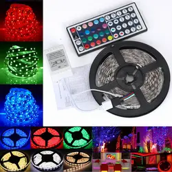 Новый 5 м 3528 RGB светодиодные ленты SMD cветящаяся гирлянда 44 ключ пульт дистанционного управления кабель-приемник освещение украшения для