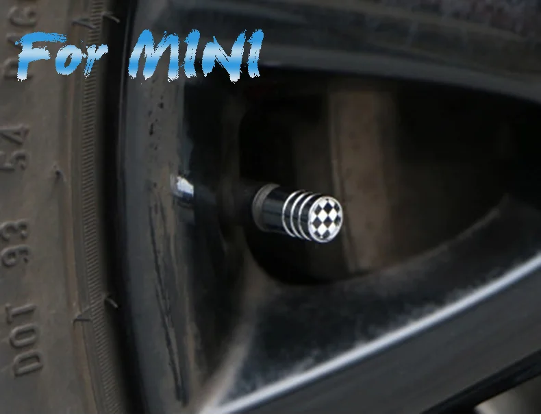 4pcs Car Wheel Tire Valve Caps Stem Cover for Mini Cooper Countryman R55 R56 R60 R61 F54 F55 F56 F60 R57 Accessories (1)