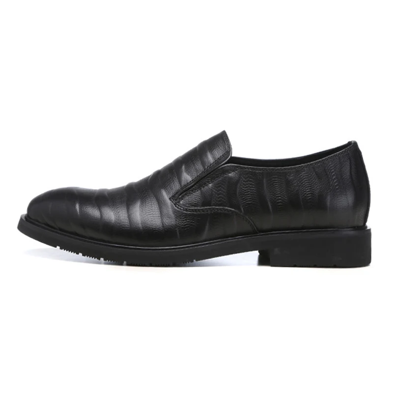 Novo Confortáveis Casuais Calçados Dedo De Loafers Couro Ss17 Sapatos marrom Sobre Handmade Homens Deslizar Preto Genuíno Chegada Homem Redondo Pé Listrado Do rnxq8rPTvw