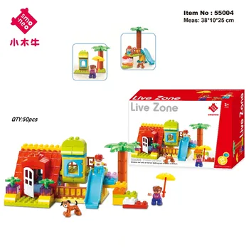 

SMONEO 50Pcs 55004 Big Size Bricks Set DIY Creative Bricks Toys Child EDC Wange Building Block Bricks FIT for Lego