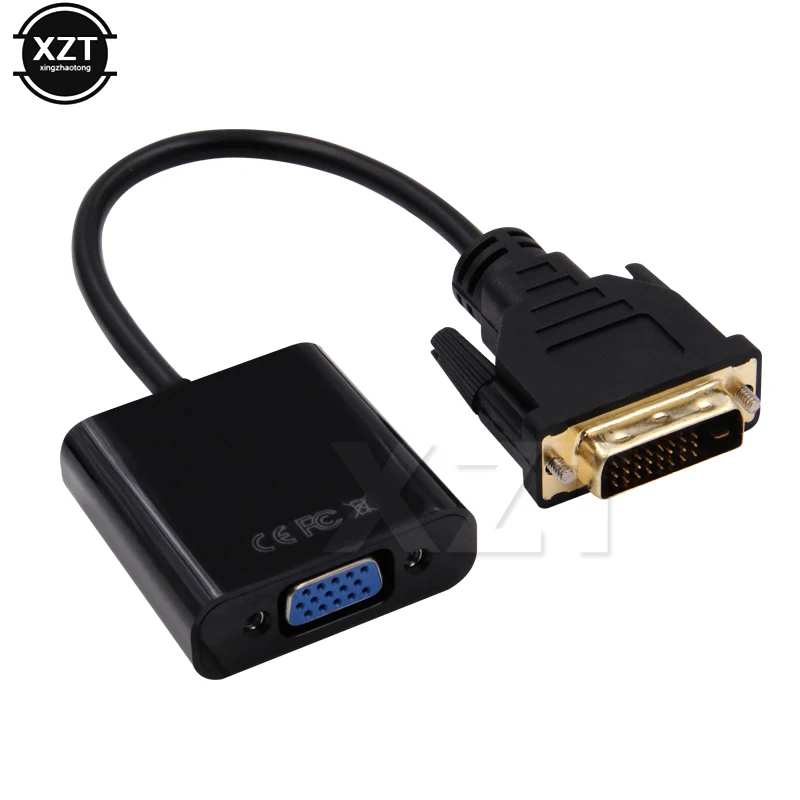 Full HD 1080P DVI-D to VGA Adapter 24+1 25Pin Male to 15Pin Female Cable Converter for PC Computer HDTV Monitor Projector