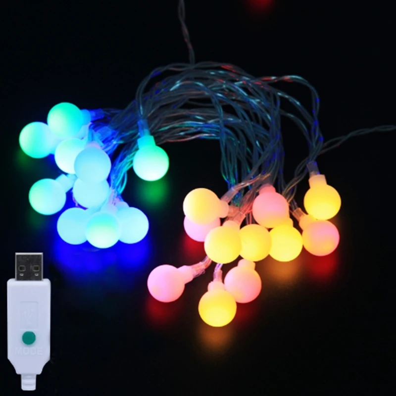 USB 5V Powered Portable Globe Ball Led String Light Holiday Light 2m 20Led Waterproof In/Outdoor Christmas Fairy Lamp Decoration USB 5V Powered Portable Globe Ball Led String Light Holiday Light 2m 20Led Waterproof In/Outdoor Christmas Fairy Lamp Decoration